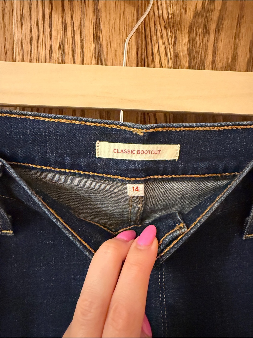 Levi Classic Bootcut Womens Dark Blue Denim Jeans Size 14 32x32 - Picture 8 of 10
